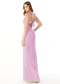 Azazie Audre Bridesmaid Dresses Candy Pink Mermaid Pleated Chiffon Dress image4
