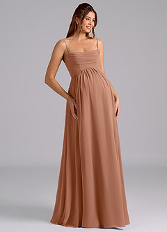 Azazie Saige Abiti da damigella d'onore premaman Abito A-Line Plissettato Chiffon Floor-Length image7