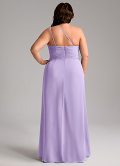 Azazie Eren Robes de demoiselle d'honneur Robe Fourreau en Mousseline de soie Ue épaule Lilas image9