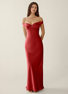 Gwendonme Merlot Satin Crystal Linen Prom Dress image4