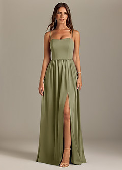 Azazie Calianna Bridesmaid Dresses Pistachio A-Line Off the Shoulder Stretch Satin Convertible Dress image9