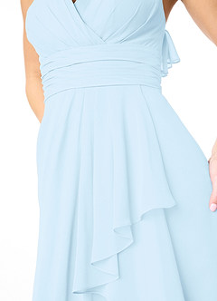 Azazie Aviv Bridesmaid Dresses Sky Blue A-Line Pleated Chiffon Dress image4