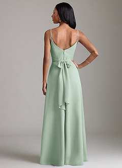 Azazie Kali Bridesmaid Dresses Agave A-Line Pleated Chiffon Dress image4