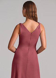 Azazie Nerine Brudtärnklänningar Klä av A-Linje i Chiffong Plisserad Merlot image7