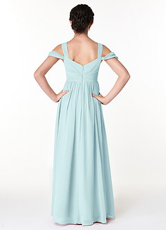 Azazie Lianne Junior Sea Glass A-Line Off the Shoulder Chiffon Dress image2