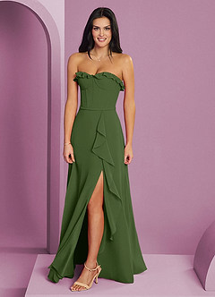 Barbie ♥ Azazie Bridesmaid Dresses Olive A-Line Sweetheart Neckline Chiffon Dress image3