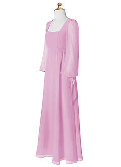 Azazie Leonia Junior Candy Pink A-Line with Pockets Chiffon Dress image9