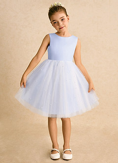 Azazie Esme Flower Girl Dresses Lavender Ball-Gown Bow Tulle Dress image6