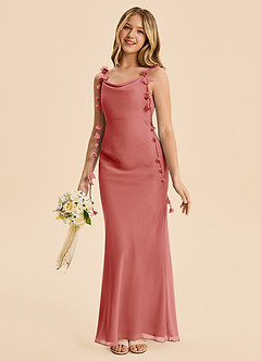 Azazie Trinity Junior Antique Rose Mermaid Pleated Chiffon Dress image1