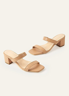 front Sandalia de tacón bajo y grueso con dos tiras