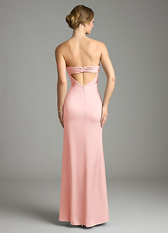 Azazie Leonis Final Sale Sangria Mermaid Pleated Stretch Satin Convertible Dress image2
