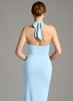 Azazie Raevynn Robes de demoiselle d'honneur Robe Sirène en Jersey extensible de qualité supérieure Plissée Bleu Ciel image2