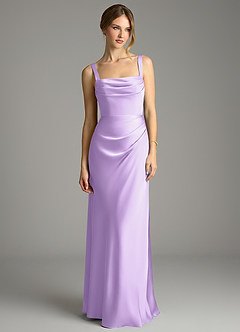 Azazie Alouette Brautjungfernkleider Meerjungfrau-Linie Plissee Stretch-Satin Kleid Flieder image3