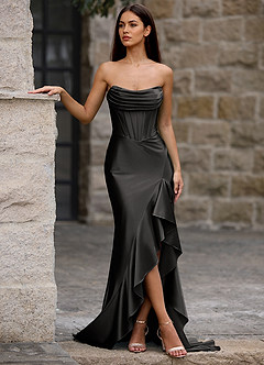 Siren Black Mermaid Prom Dress image2