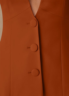 front Elara Burnt Orange Refined Weave Tailored Blazer