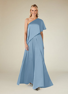 Azazie Hagretta Moeder van de bruid jurken Broekpak Jurk van Stretch Satijn Poederblauw image1