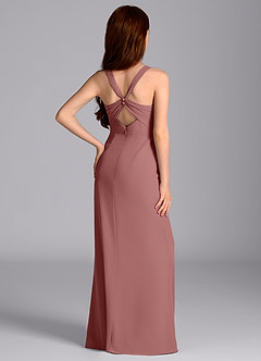 Azazie Mero Junior Desert Rose Mermaid Pleated Chiffon Dress image2