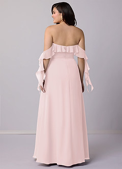Barbie ♥ Azazie Jurken voor bruidsmeisjes Converteerbaar Jurk van Chiffon met A-Lijn Off the Shoulder Blozend Roze image9