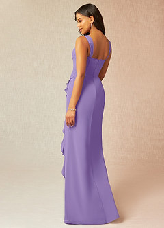 Azazie Camellia Final Sale Tahiti Sheath Lace Chiffon Dress image2