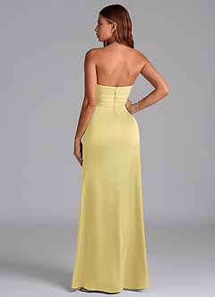Azazie Claudelle Bridesmaid Dresses Lemon Sorbet Mermaid Strapless Stretch Satin Dress image7