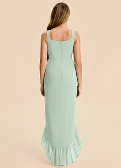 Azazie Reesie Junior Agave Sheath Ruched Chiffon Dress image2