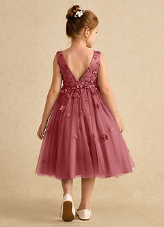 Azazie Lana Flower Girl Klänningar Klä A-Line i Matt satäng Ärmlös image2