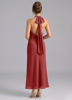 Azazie Velli Suknie dla druhen Syrena Wysoka Kołnierz Szyfon Długość kostki Sukienka image2