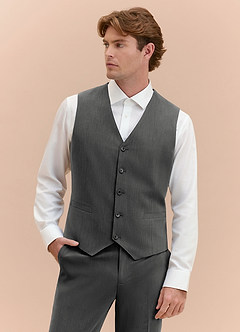front William Charcoal Comfort Blend Suit Vest