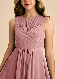 Azazie Skyla Junior Dusty Rose A-Line Pleated Chiffon Dress image7