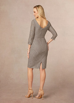 Azazie Madrid laatste Uitverkoop Schede Jurk van Kant Taupe image3