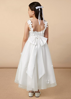 Azazie Ceres Flower Girl Dresses Ivory Ball-Gown Lace Tulle Dress image4
