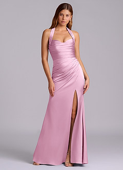 Azazie Destiny Brautjungfernkleider Meerjungfrau-Linie Herzausschnitt Stretch-Satin Kleid Bonbonrosa image7