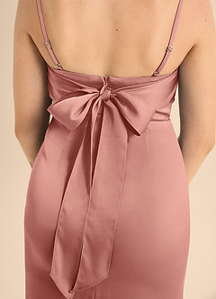 Azazie Mai Junior Rosette A-Line Sweetheart Neckline Stretch Satin Dress image6