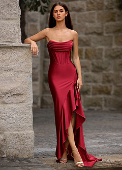 Siren Wine Mermaid Prom Dress image5