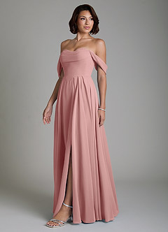 Azazie Loisa Bridesmaid Dresses Dusty Rose A-Line Corset Chiffon Convertible Dress image7