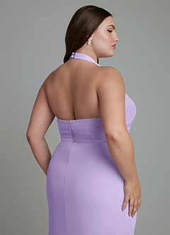 Azazie Jemma Bridesmaid Dresses Lilac Sheath Pleated Chiffon Dress image8