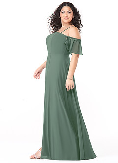 Azazie Sue Bridesmaid Dresses Eucalyptus A-Line Off the Shoulder Chiffon Convertible Dress image9