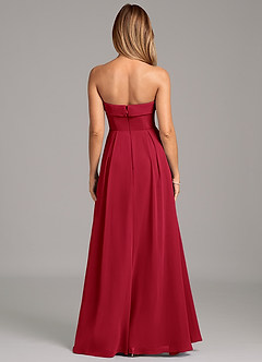 Azazie Lucienne Bridesmaid Dresses Scarlet A-Line Strapless Chiffon Convertible Dress image5