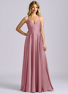 Azazie Truce Bridesmaid Dresses Vintage Mauve A-Line Stretch Satin Dress image3