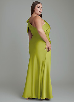 Azazie Yuanna Brudtärnklänningar Klänning av Sjöjungfru i Stretch Satin One-shoulder Citrongräs image9