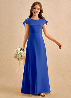 Azazie Kittie Girls Formal Flower Girl Klänningar Klä A-Line i Chiffong image6