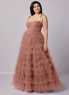Barbie ♥ Azazie Bridesmaid Dresses Cedar Rose A-Line Sweetheart Neckline Tulle Dress image9