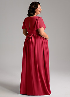 Azazie Verna Brautjungfernkleider für Schwangere A-Linie V-Hals Gerüscht Chiffon Bodenlänge Kleid image8