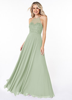 Azazie Kinsey Final Sale Desert Rose A-Line Lace Chiffon Dress image4