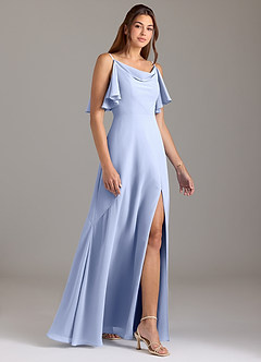 Azazie Darcia Brautjungfernkleider A-Linie Seitliche Cut-Outs Chiffon Kleid Eis image4