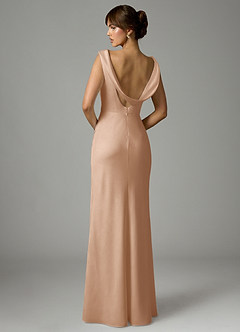 Azazie Kieryn Brudtärnklänningar Klä av Sjöjungfru i Stretch Satin Plisserad Engelsk Ros image5