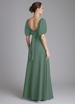 Azazie Fatima Bridesmaid Dresses Eucalyptus A-Line with Pockets Chiffon Dress image5
