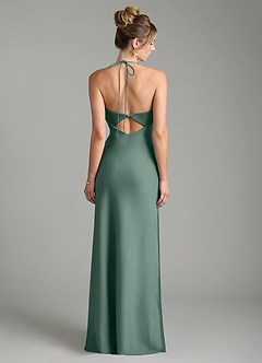 Azazie Mae Robes de demoiselle d'honneur Robe Sirène en Satin extensible Plissé Eucalyptus image6