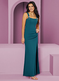 Barbie ♥ Azazie Bridesmaid Dresses Ink Blue Mermaid Pleated Chiffon Dress image4