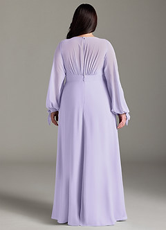 Azazie Matilda Robes de demoiselle d'honneur Robe Trapèze en Mousseline de soie Manche longue Lilas image10